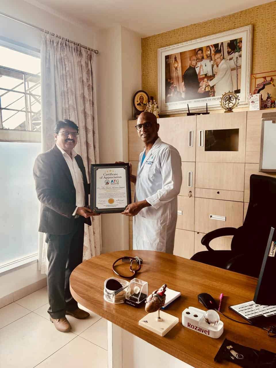Dr Vishwas Rao Giri with Dr Alla Gopala Krishna Gokhale Surgeon ATG HealthCare Foundation