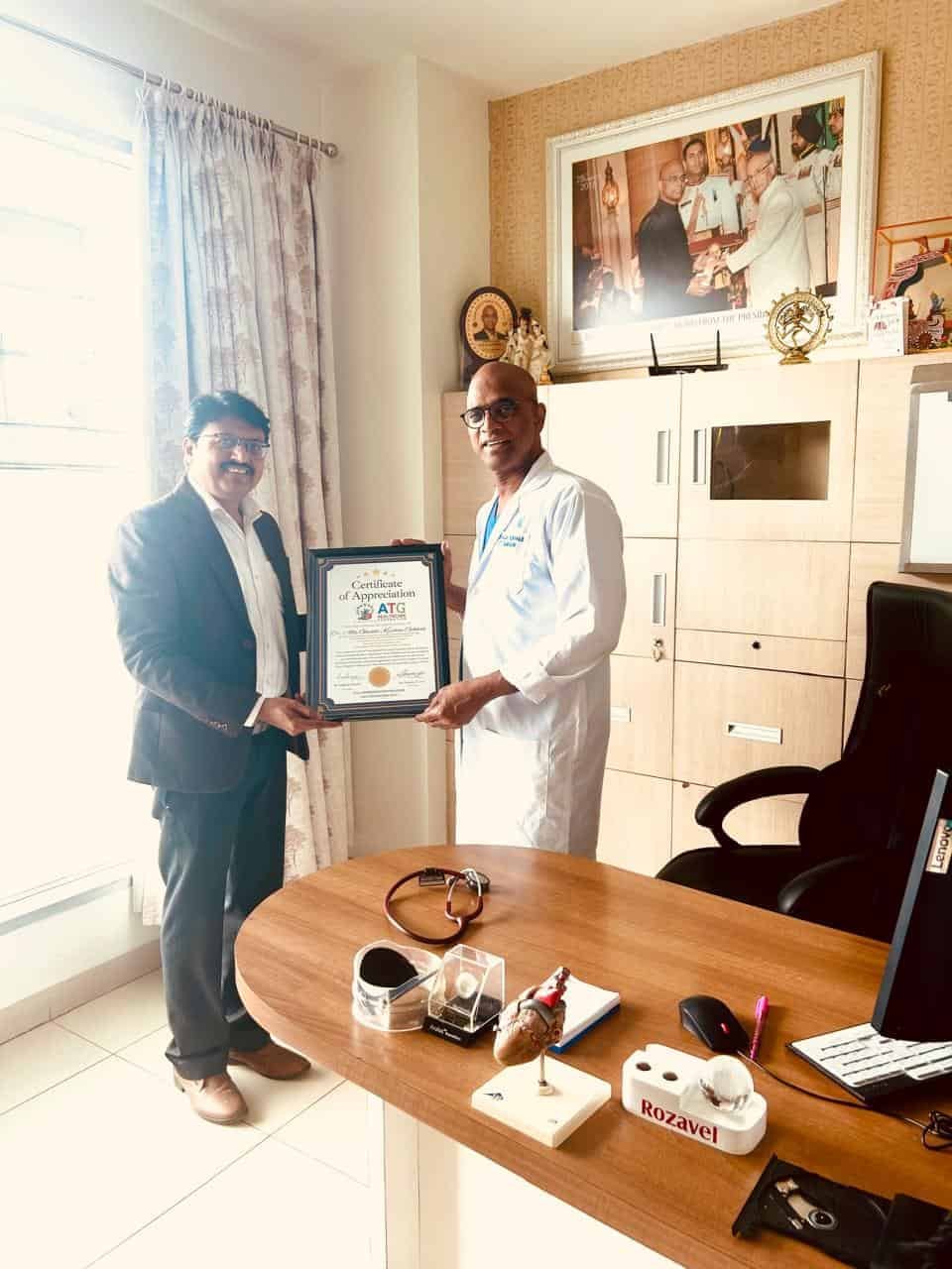 Dr Vishwas Rao Giri with Dr Alla Gopala Krishna Gokhale Surgeon ATG HealthCare Foundation