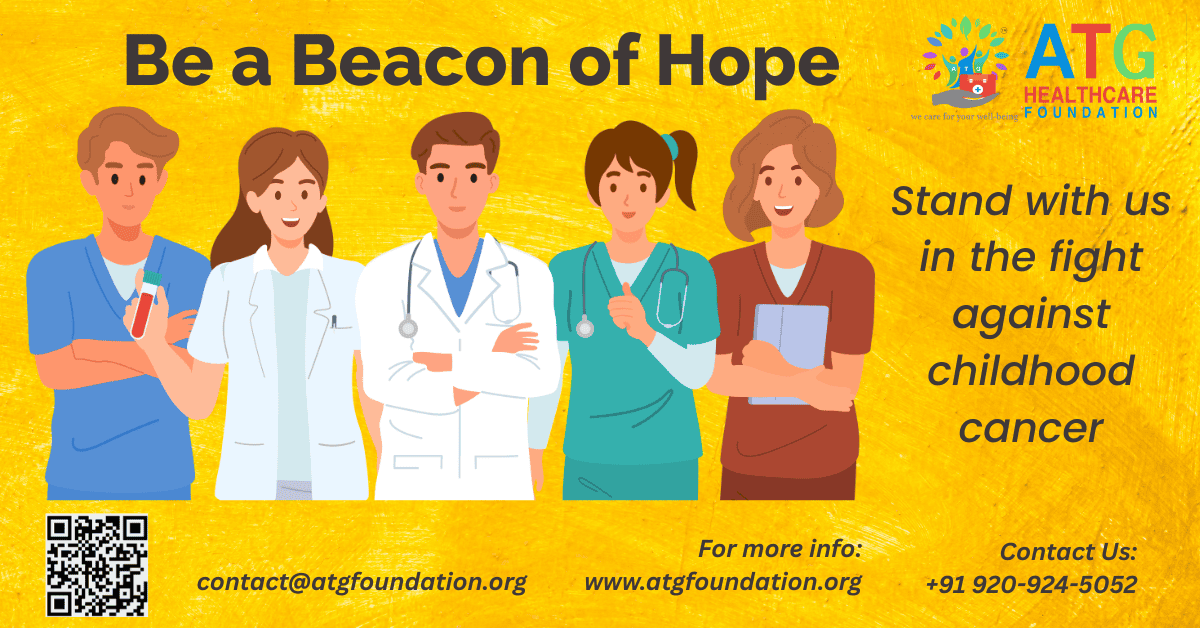 Group of medical professionals supporting the fight against childhood cancer, featured by ATG Healthcare Foundation.